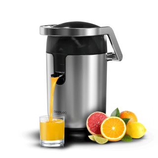 Cecotec Xqueeze Bullet Pro Exprimidor Electrico de Brazo - Potencia 600W - Boquilla Antigoteo - Acero Inoxidable - Filtro de Pla