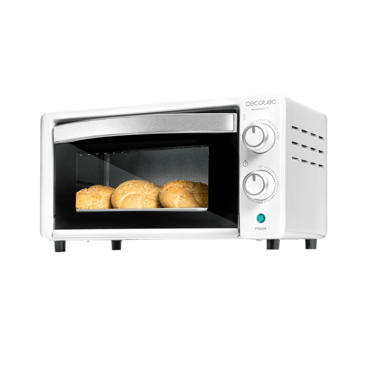 Cecotec Bake and Toast 1090 White Horno de Sobremesa - Potencia 1000W - Capacidad 10L - Incluye Accesorios - Temperatura Regulab