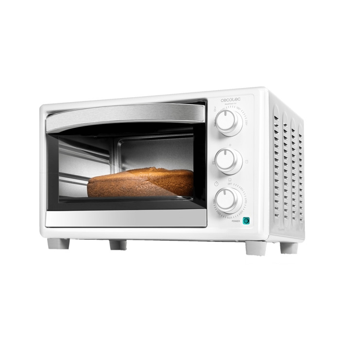 Cecotec Bake and Toast 2300 White Horno de Sobremesa - Potencia 1500W - Capacidad 23L - Temperatura Regulable - Puerta con Doble