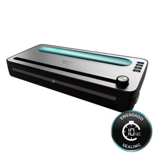 Cecotec FoodCare SealVac 120 SteelCut Envasadora al Vacio - Presion 0.75bar - 120W - Silencioso - Acero Inoxidable - Luz LED - A