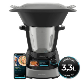 Cecotec Mambo Touch Robot de Cocina - Jarra de Acero Inoxidable 3.3L - Bascula - Control por App - Recetario - Apto para Lavavaj