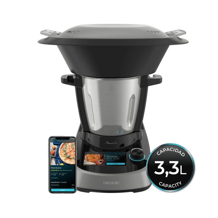 Cecotec Mambo Touch Robot de Cocina - Jarra de Acero Inoxidable 3.3L - Bascula - Control por App - Recetario - Apto para Lavavaj