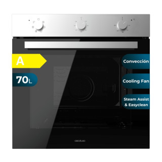 Cecotec Bolero Hexa M236000 Inox Time A Horno Multifuncion Integrable - Potencia 2800W - Capacidad 70L - Puerta Triple de Crista