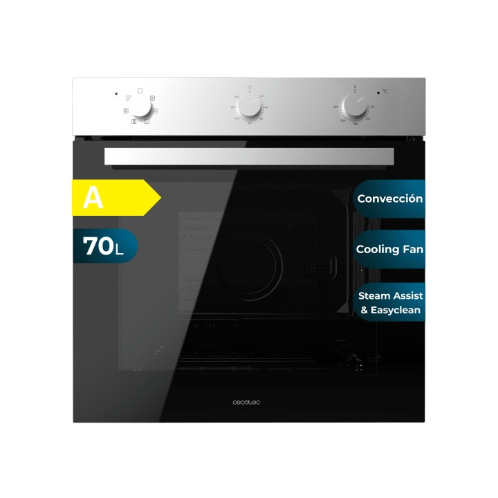 Cecotec Bolero Hexa M236000 Inox Time A Horno Multifuncion Integrable - Potencia 2800W - Capacidad 70L - Puerta Triple de Crista