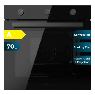 Cecotec Bolero Hexa M236000 Glass Black Time A Horno Integrable - Potencia 2800W - Capacidad 70L - Puerta Triple de Cristal - 6