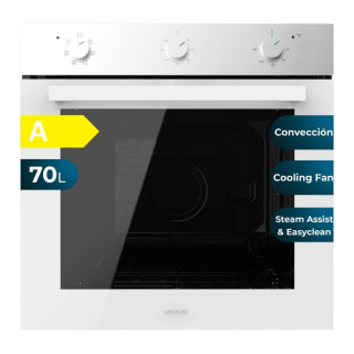 Cecotec Bolero Hexa M236000 Glass White Time A Horno Multifuncion Integrable - Potencia 2800W - Capacidad 70L - Puerta Triple de