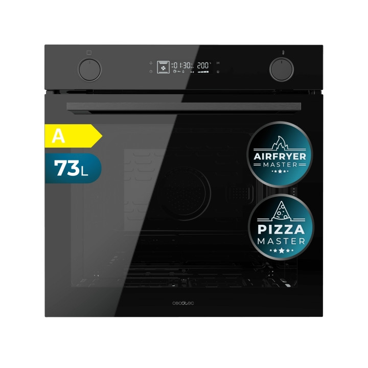 Cecotec Bolero Hexa AF326000 Glass Black A Horno Multifuncion Integrable - Potencia 2800W - Capacidad 73L - Piedra para Pizzas d