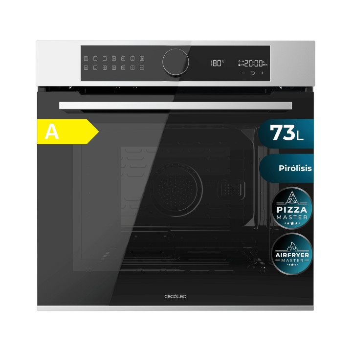 Cecotec Bolero Hexa P516000 Line A Horno Pirolitico Integrable - 3250W - Capacidad 73L - Piedra para Pizzas 35cm - Puerta Cuadru