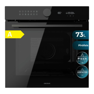 Cecotec Bolero Hexa P516000 Glass Black A Horno Pirolitico Integrable - 3250W - Capacidad 73L - Piedra para Pizzas de 35cm - Pue