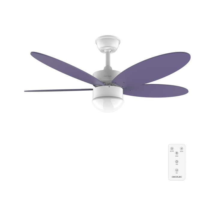 Cecotec EnergySilence Aero 4250 Flow Purple Ventilador de Techo con Aspas Reversibles de 42" - 40W - Diametro 106cm - Velocidad