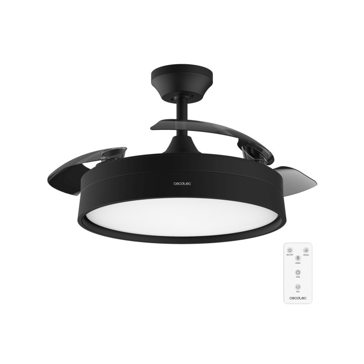 Cecotec Energysilence Aero 4200 invisible black Ventilador de Techo con Aspas Retractiles de 42" - 35W - Diametro 106cm - 6 Velo