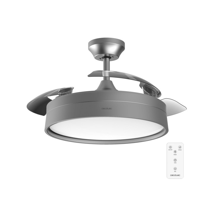 Cecotec Energysilence Aero 4200 invisible steel Ventilador de Techo con Aspas Retractiles de 42" - 35W - Diametro 106cm - 6 Velo