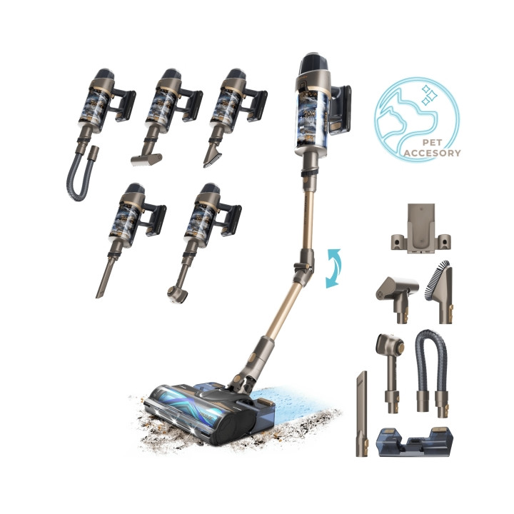 Cecotec Conga Rockstar 12500 Stellar AquaPet Flex Aspirador de Escoba Vertical - 700W - Autonomia hasta 100min - Filtro HEPA - L