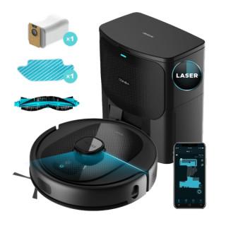 Cecotec Conga 7490 Immortal Home Genesis Robot Aspirador con Base de Autovaciado 4 en 1 - Control con App - Autonomia hasta 120m