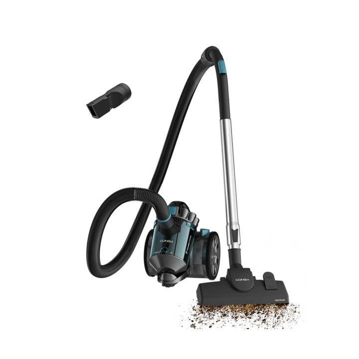 Cecotec Conga Rockstar Cyclonic X-treme Aspiradora de Trineo sin Bolsa - Potencia 800W - Deposito de 2L - Incluye Accesorios - R