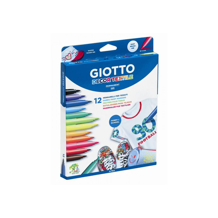 ESTUCHE 12 ROTULADORES GIOTTO DECO TEXTIL GIOTTO F49490000