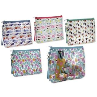 Lagart Good Time Neceser Transparente - Asa de Transporte - Fabricado en PVC - Medidas 25x30x6cm - Diseños Surtidos