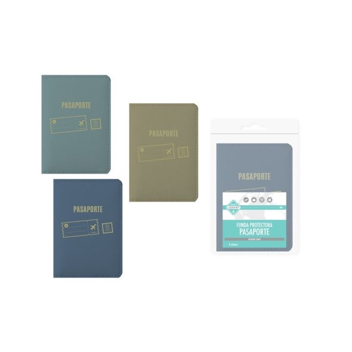 Lagart Funda Protectora para Pasaporte - Interior con Bolsillo Lateral - Colores Surtidos