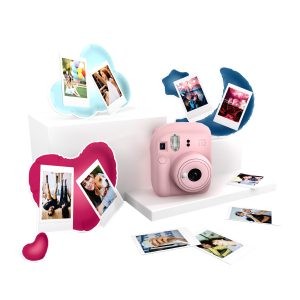 Fujifilm Pack Best Memories Instax Mini 12 Blossom Pink Camara Instantanea + Film Instax Mini 10ud. + 3 Portafotos - Tamaño de