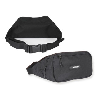 Lagart Riñonera Fabricada en Poliester 900D - Varios Bolsillos - Cinta Ajustable - Medidas 26x15x8cm - Color Negro