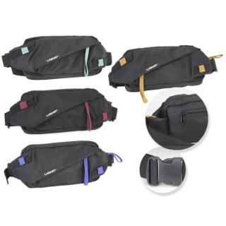 Lagart Smart Bandolera/Riñonera - 3 Bolsillos - Cinta Ajustable - Fabricada en Nylon Impermeable - Medidas 24x12x5cm - Color Neg