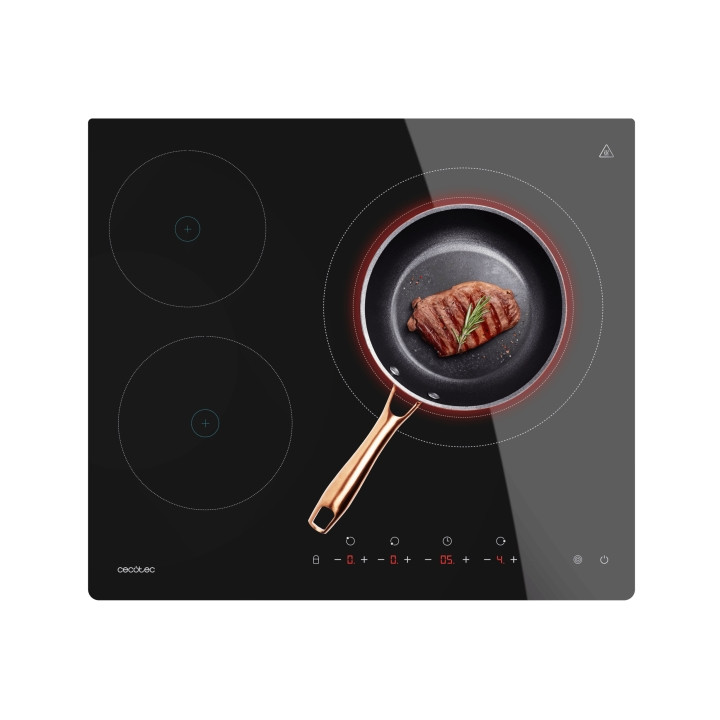 Cecotec Bolero SquadV 3001 Max Cocina Vitroceramica Encastrable - 6200W - 3 Zonas - Apagado Automatico - Temporizador - Control