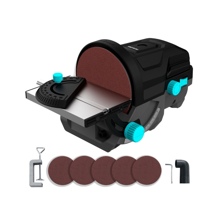 Cecotec PerfectSurface 1000 Stand Disc Lijadora de Disco de Sobremesa - 140W - Incluye Accesorios - Conector para Aspiradora - C