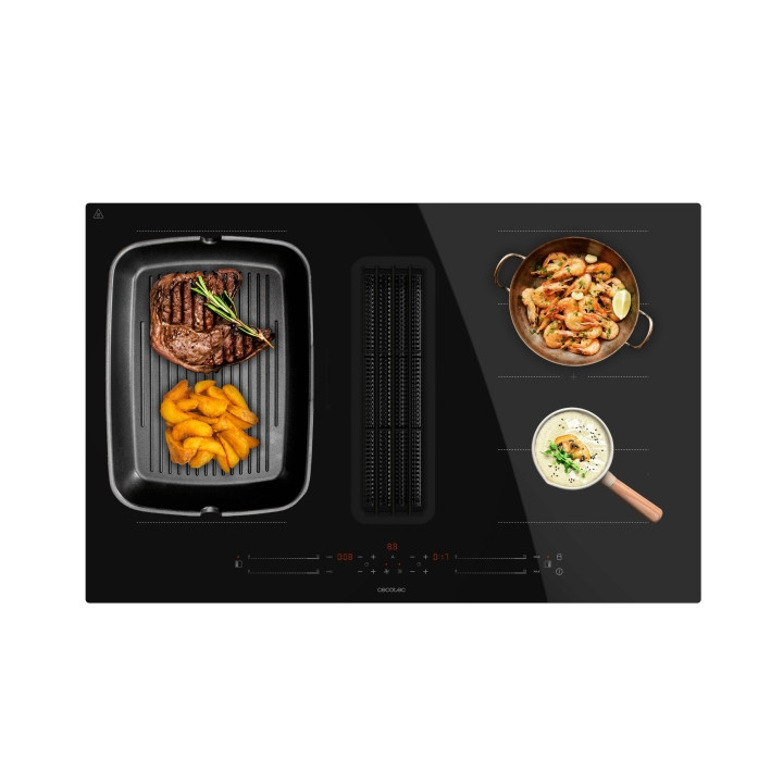 Cecotec Bolero Squad IH 4800 TotalFlex80 Cocina de Induccion Encastrable con Extractor Integrado Integrada - 7400W - Succion 630