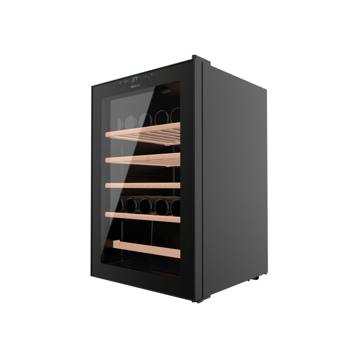 Cecotec Bolero GrandSommelier 4850 Black Compressor Vinoteca 48 Botellas - Capacidad 125L - Silencioso 42dB - Luz LED - Pantalla