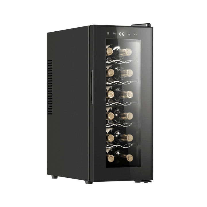 Cecotec Bolero GrandSommelier 1250 CoolCrystal Vinoteca para 12 Botellas - Silencioso 35dB - Luz LED - Pantalla LED - Temperatur