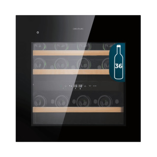Cecotec GrandSommelier Duo 36000 Touch Black Compressor Vinoteca para 36 Botellas - Doble Zona - Luz LED - Temperatura Regulable