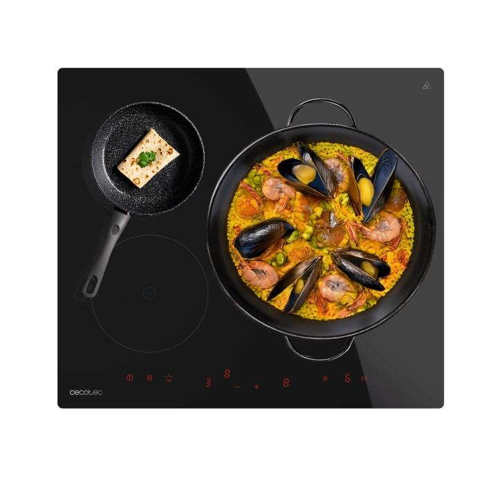 Cecotec Bolero Squad I 3600 Cocina de Induccion Encastrable - 7400W - 3 Zonas - Temporizador - Control Tactil Invisible - 9 Nive