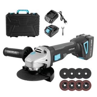 Cecotec RadialPower 2120 Freemove Radial Inalambrica de 125mm - 900W - 12.000rpm - Bateria 21V 4Ah - Incluye Accesorios - Motor