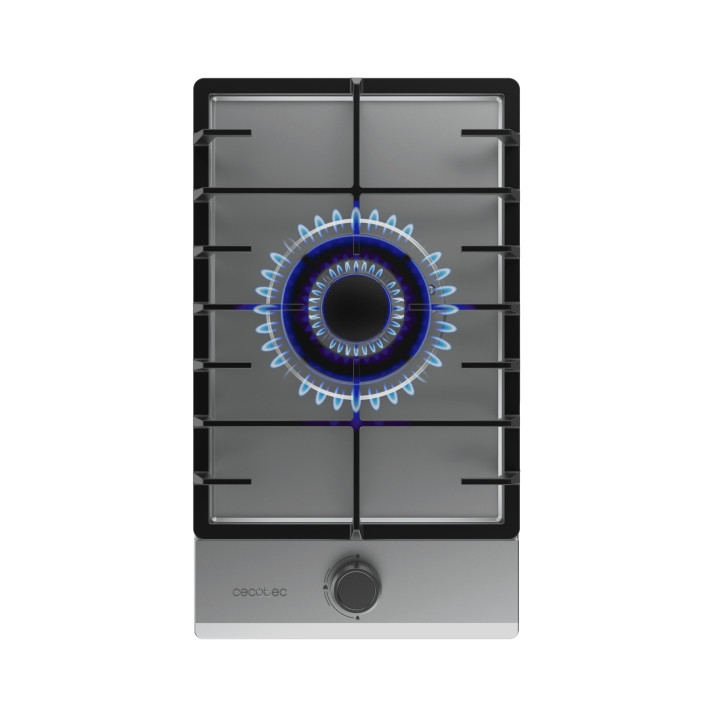 Cecotec Bolero Squad G 1200F Inox Cocina de Gas Encastrable - 1 Quemador - Acero Inoxidable - 3.5kW - Parrillas de Hierro Fundid