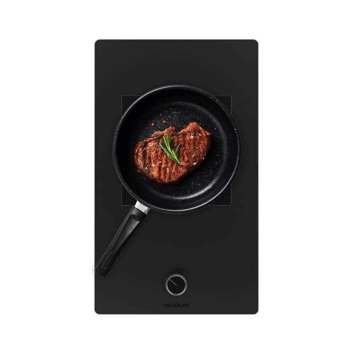 Cecotec Bolero Squad G 1800S Eternal Nano Glass Cocina de Gas Encastrable - 1 Quemador - Incluye Accesorios - 5.6kW - Parrillas