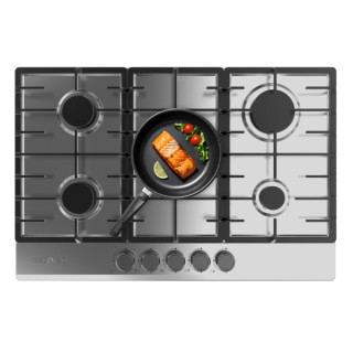 Cecotec Bolero Squad G 5200F Inox Cocina de Gas Encastrable - 5 Quemadores - Acero Inoxidable - 11kW - Parrillas de Hierro Fundi