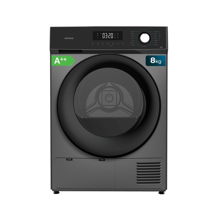 Cecotec Bolero Dresscode Dry 8300 Steel Secadora con Bomba de Calor de 8kg - 15 Programas - Inicio Programable - Bloqueo de Segu