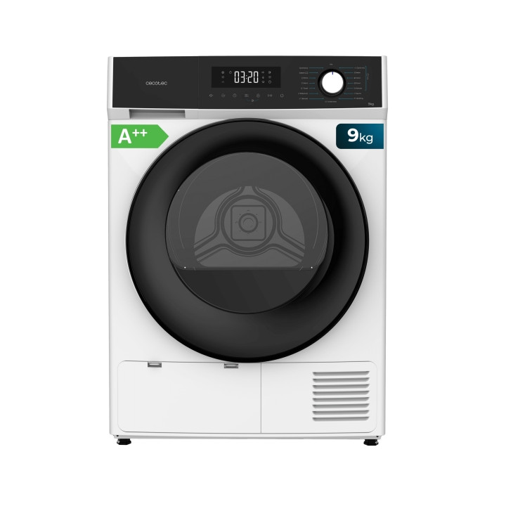 Cecotec Bolero Dresscode Dry 9300 Secadora con Bomba de Calor de 9kg - 15 Programas - Inicio Programable - Bloqueo de Seguridad