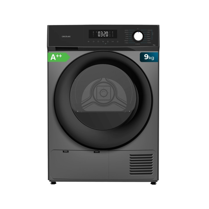 Cecotec Bolero Dresscode Dry 9300 Steel Secadora con Bomba de Calor de 9kg - 15 Programas - Inicio Programable - Bloqueo de Segu