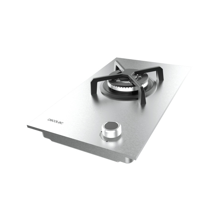Cecotec Bolero Squad G 1400S Inox Cocina de Gas Encastrable - 1 Quemador - Acero Inoxidable - 3.4kW - Parrillas de Hierro Fundid