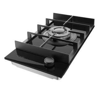Cecotec Bolero Squad G 1400F Glass Black Cocina de Gas Encastrable - 1 Quemador - Acabado en Cristal Negro - 3.4kW - Parrillas d