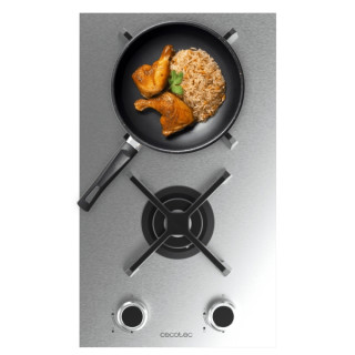 Cecotec Bolero Squad G 2400S Inox Cocina de Gas Encastrable - 2 Quemadores - Acero Inoxidable - 5.2kW - Parrillas de Hierro Fund