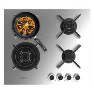 Cecotec Bolero Squad G 4400S Inox Cocina de Gas Encastrable - 4 Quemadores - Acero Inoxidable - 8kW - Parrillas de Hierro Fundid