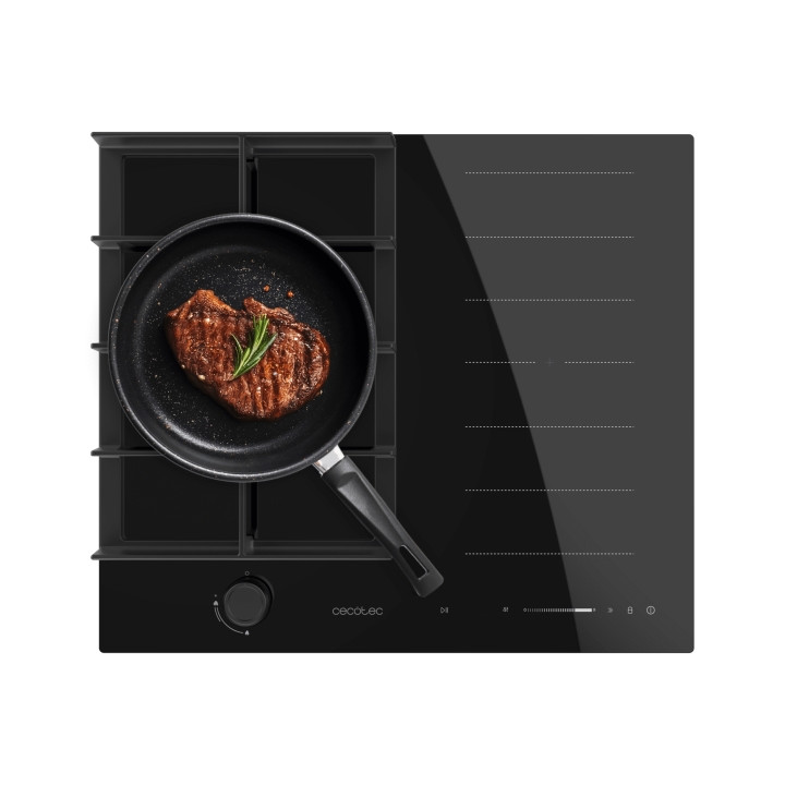 Cecotec Bolero Squad GI 3500 Hybrid FullFlex Cocina de Gas E Induccion Encastrable - 3500W - 2 Zonas - Varias Velocidades - Quem