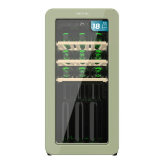 Cecotec Bolero GrandSommelier Origin 18 Hit Green Vinoteca 18 Botellas - Luz LED - Temperatura Regulable - Estilo Retro - Compre