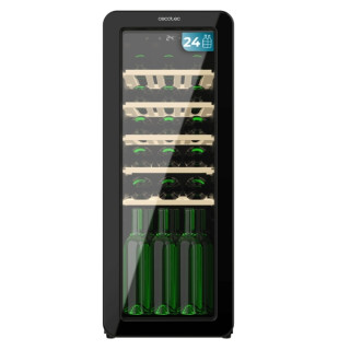Cecotec Bolero GrandSommelier Origin 24 Hit Black Vinoteca para 24 Botellas - Luz LED - Temperatura Regulable - Estilo Retro - V
