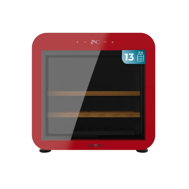 Cecotec Bolero GrandSommelier Origin 13 Red Vinoteca para 13 Botellas - Luz LED - Temperatura Regulable - Vidrio Templado - Esti