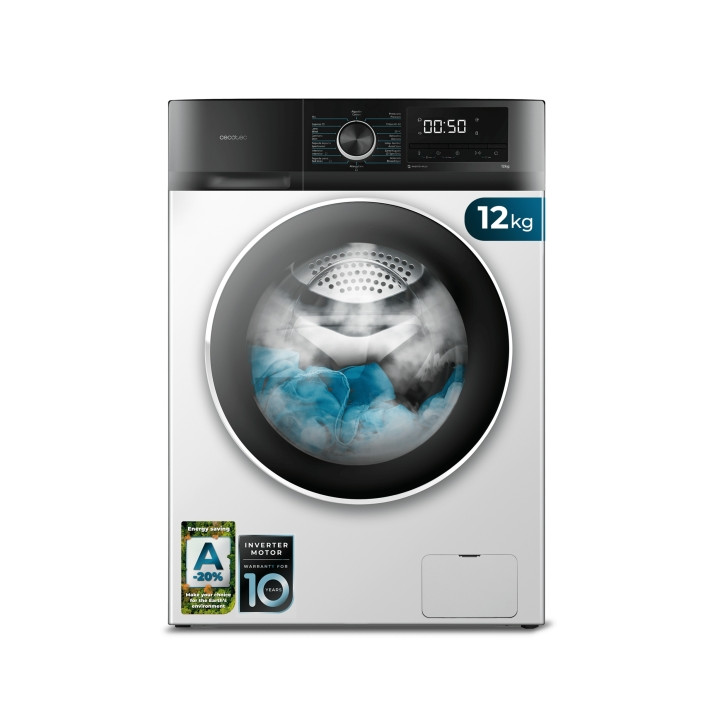 Cecotec Bolero DressCode 12500 Inverter Lavadora de Carga Frontal - Capacidad 12kg - Velocidad 1400rpm - Motor Inverter - Inicio