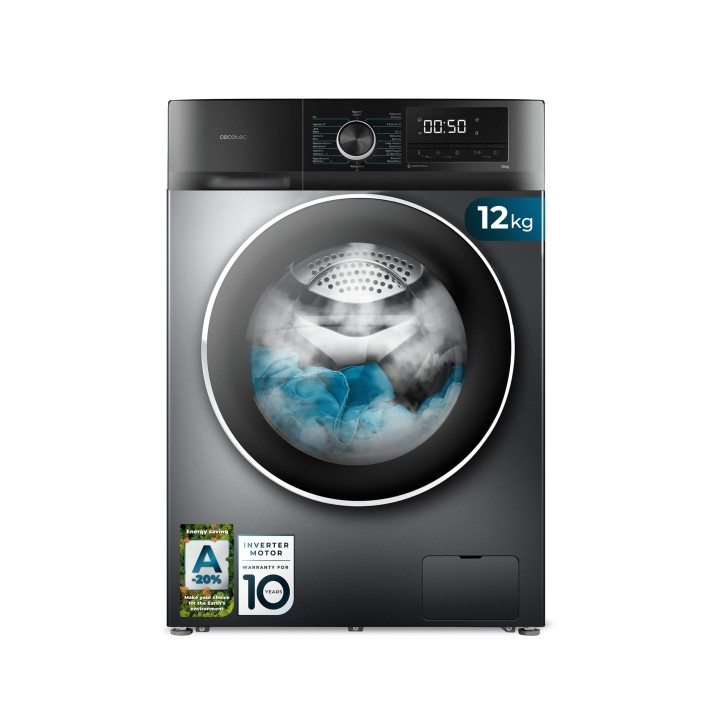 Cecotec Bolero DressCode 12500 Inverter Steel Lavadora de Carga Frontal - Capacidad 12kg - Velocidad 1400rpm - Motor Inverter -