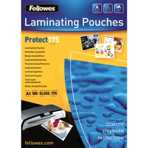 Pack 100 bolsas plastificacion 303x426 175 micras a3 fellowes 5308803